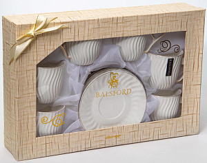 Набор чайный 12 предметов (чашка 260мл-6шт/ блюдце-6шт) BALSFORD Фюжн подарочная упаковка фарфор 000000000001200556