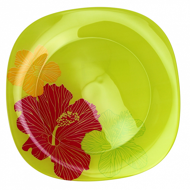Плоская тарелка Hibiscus Green Luminarc 000000000001005307