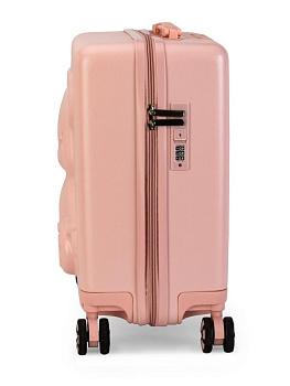 Чемодан на колесах S (38х20х43см) мишка розовый ABS 000000000001226530