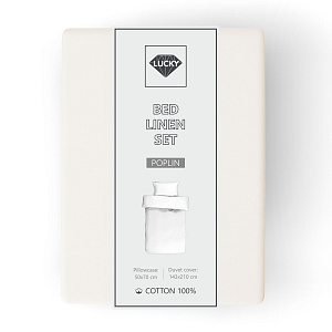 Комплект постельного белья 1,5сп LUCKY (пододеяльник, наволочка 50х70см-1шт) молочный поплин хлопок 100% 000000000001213680
