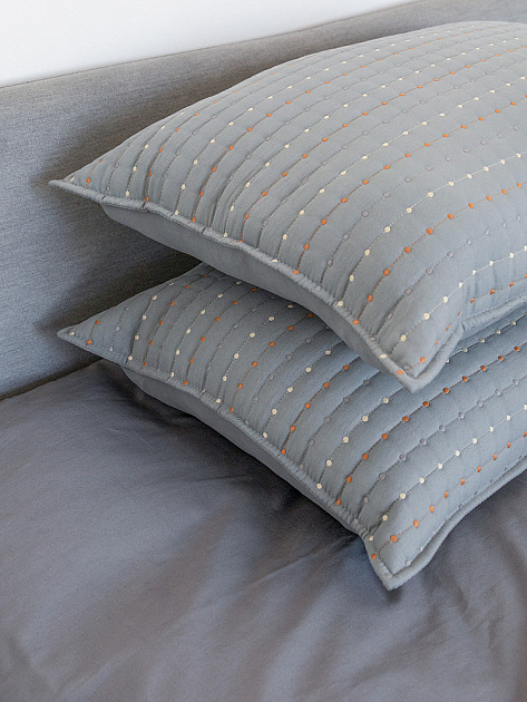 Наволочки декоративные 50x70см 2шт DE'NASTIA Polka dot серый полиэстер 000000000001230728