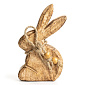 Декоративная фигурка 15x9x3,5см DE'NASTIA Зайка с бантом бежевый дерево манго