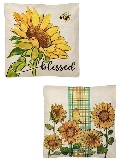 Чехлы для подушек декоративные 2шт 44х44см с принтом в ассортименте хлопок/лен 000000000001229199