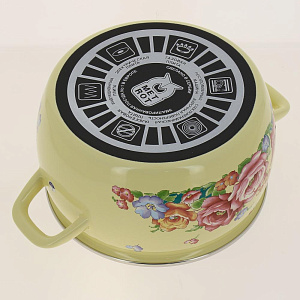Кастрюля эмалированная со стекл. крышкой Японский сад 5,3л. 195762 000000000001183186