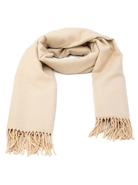 Палантин 70х180см однотон двусторонний бежевый полиэстер 000000000001229227