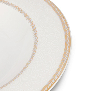 Тарелка десертная 19см Анжелика с золотом фарфор 000000000001219754