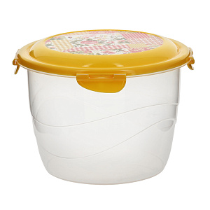 Контейнер для продуктов 1,24л БЫТПЛАСТ CLICK&LOCK D15,3 H11,1см с декором бежевый пластик 000000000001167490