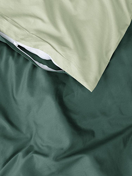Пододеяльник 145x210см DE'NASTIA NEW сатин 2х-сторонний светло-зеленый/зеленый хлопок 000000000001215770