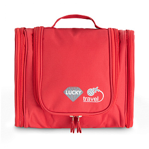 Косметичка дорожная 25x21x10см LUCKY красный полиэстер 000000000001191725