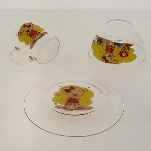 МИШКИ Набор для завтрака 3 предмета ОСЗ стекло 000000000001187842