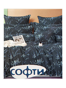 Комплект постельного белья 2,0сп 50х70см-2шт СОФТИ Верба темно-синий полиэстер/хлопок 000000000001227700