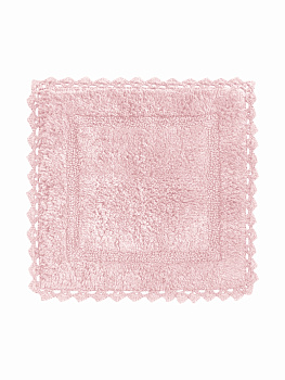 Коврик для туалета 50x50см DE'NASTIA кружево розовый хлопок 100% 000000000001181268