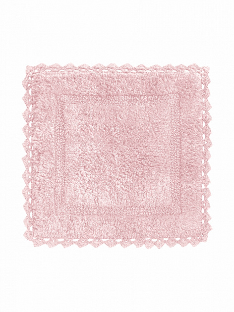 Коврик для туалета 50x50см DE'NASTIA кружево розовый хлопок 100% 000000000001181268
