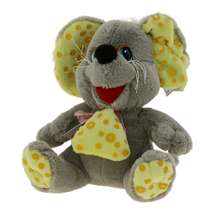 Мягкая игрушка символ года Мышь 0023 с куском сыра 23см КМИ5398 000000000001194981