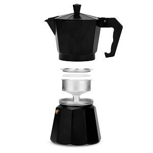 Кофеварка гейзерная 300мл индукция черный алюминий 000000000001220187