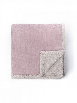 Плед 150x200см DE'NASTIA twinsoft сиреневый/серый шенилл/шерпа полиэстер 000000000001229830