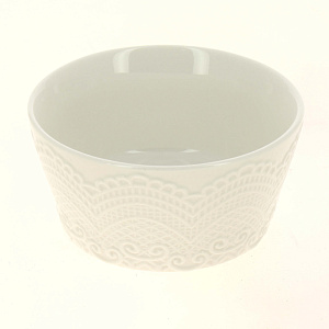 Салатник 350мл/12см ф.кругКружево белоеTZ-015W 000000000001180990