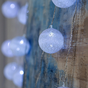 Гирлянда-Нить 5м 20LED LUAZON LIGHTING IP20 220В Клубки белоснежные прозрачная нить свечение белое фиксинг с насадками 000000000001207985