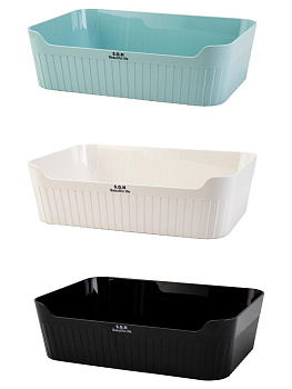 Корзинка для хранения 30х21х9см без крышки черный/белый/голубой  пластик_ST 000000000001228708