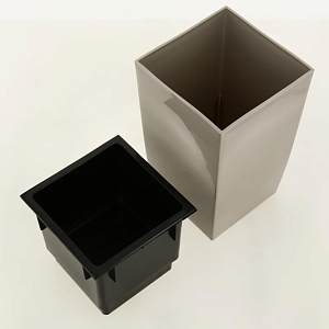 Кашпо для цветов 2,5л 160х160х260мм GARDENPLAST ЖАСМИН со вставкой капучино пластик 000000000001207382