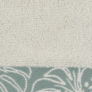 Полотенце 50х90см DE'NASTIA ТРОПИКИ (новые) молочный/зелёный хлопок 000000000001208572