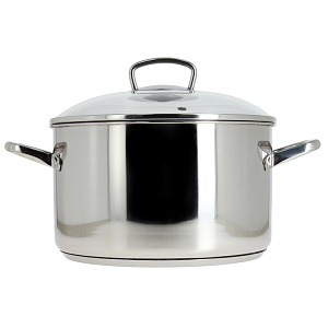 Кастрюля 6л Ария стеклянная крышка нержавеющая сталь 167579 000000000001140008