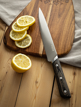 Нож разделочный 20,3см DE'NASTIA черная деревянная ручка нержавеющая сталь 000000000001218772