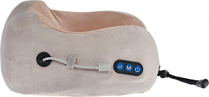 Подушка массажная для шейно-воротниковой зоны 27x12x25см BRADEX серо-бежевая терилен спандекс полиуретан ABS-пластик металл 000000000001210490