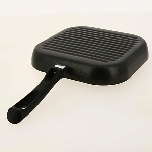 Сковорода Гриль 26х26х4,5см FORA бакелитовая ручка черный алюминий 000000000001187841