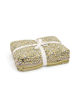 Комплект постельного белья 2спальный DE'NASTIA (50x70см-2шт/под-175x210см/пр-215x240см) Либерти полоска зеленый/розовый жатый хлопок 000000000001221447