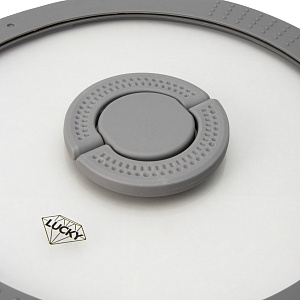 Крышка 22см с силиконовым ободком два слива стекло 000000000001217887