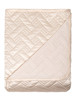 Покрывало 240х260см DE'NASTIA Палермо двустороннее геометрия атласное/матовое молочное 100% полиэстер 000000000001209275