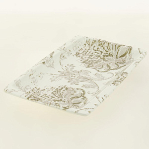 Блюдо сервировочное 30х18см LUCKY Узор барокко прямоугольное (большое) керамика 000000000001208738