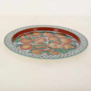 Поднос d37,9см НОВЫЙ АРГУМЕНТ Мандарины круглый жестяной 000000000001192888