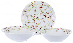 Набор столовой посуды 13 предметов Ситец (десертная 20см-6шт/салатник 750мл-6шт/салатник 1,1л-1шт) фарфор 000000000001177830