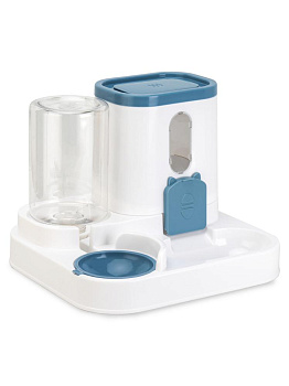 Автокормушка с автопоилкой для животных 23х25х20см бело-серый полипропилен 000000000001229127