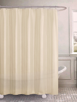 Шторка для ванной 180x200см DE'NASTIA с рельефным рисунком бежевый пева 000000000001201064