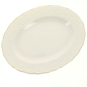 IREM Блюдо овальное 24 см,  Отводка золото, костяной фарфор BNIRM24KY520 000000000001189492