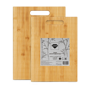 Набор досок разделочных 2шт 30х20х1см/34х24х1,2см LUCKY с отверстием бамбук Набор досок разделочных 2шт 30х20х1см/34х24х1,2см LUCKY с отверстием бамбук 000000000001221163