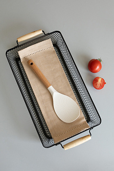 Ложка для мультиварки23x7,5смDE'NASTIAдеревянная ручка молочный букСиликонНейлон 000000000001228988