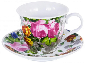Пара чайная 220мл/блюдце OLAFF Цветение Флора подарочная упаковка фарфор 000000000001197803