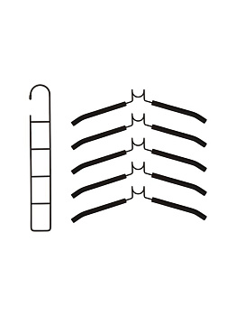 Вешалка для одежды 5-ти уровневая 41х49,5см ПОСУДА ЦЕНТР черный 000000000001225494