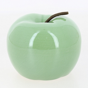 Фигура декоративная 10см Яблоко зелёный керамика 000000000001209228