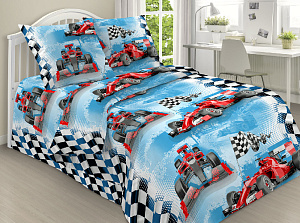 Комплект постельного белья 1,5-спальный DRIVE Гонки 100%хлопок поплин 110гр/м рисунок 1917 000000000001182234