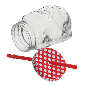 Кружка-банка с соломкой Koopman, 400мл 000000000001153007