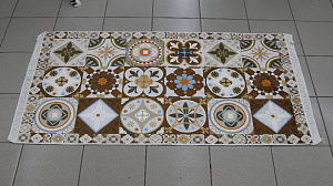 Коврик универсальный 80х150см ПОСУДА ЦЕНТР Квадраты с бахромой полиэстер 000000000001187087