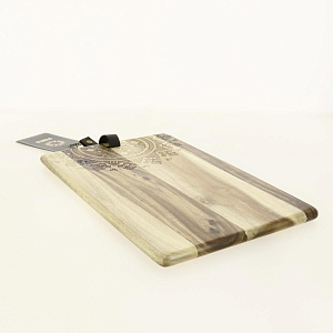 Доска сервировочная 21x33x1,5см DE'NASTIA прямоугольная с узором коричневый дерево 000000000001209748