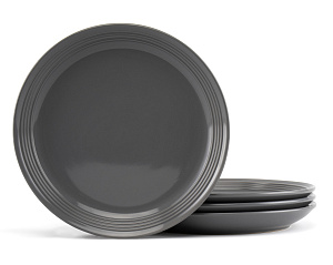 Набор столовой посуды 16 предметов Grey (обеденная 26,5см-4шт/десертная 22,5см-4шт/салатник 15,5см-4шт/кружка 470мл-4шт) керамика 000000000001217931