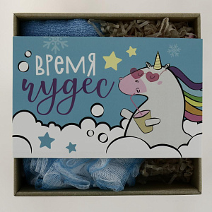 Набор подарочный "Время чудес" полотенце 30х60см и банные аксессуары (4 предмета) 5048156 000000000001202376