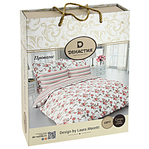 Комплект постельного белья евро DE'NASTIA Прованс сатин 70x70см-2шт new C010697 000000000001176393